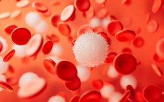 blod och röd blod celler, 3d tolkning. foto