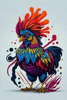 en detaljerad illustration av en kyckling för en t-shirt design, tapet och mode foto