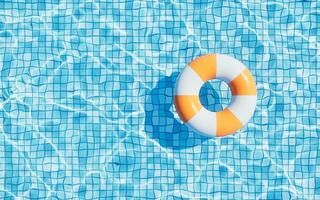 uppblåsbar simning ringa, sommar och simning teman, 3d tolkning. foto