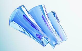 transparent glas med lutning färger, 3d tolkning. foto