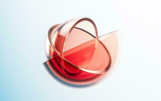 transparent glas med lutning färger, 3d tolkning. foto