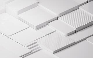 tömma geometrisk kub etapper, 3d tolkning. foto