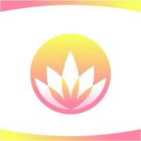lotus wellness gul rosa cirkel blomma logotyp foto