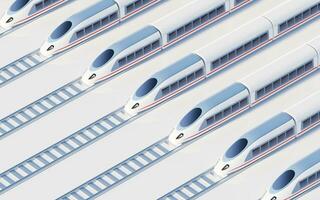 vit hög hastighet järnväg kula tåg, 3d tolkning. foto