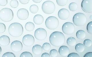 transparent glas bubblor bakgrund, 3d tolkning. foto