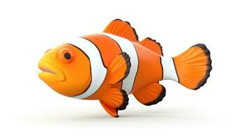 ett orange och vit clown fisk isolerat foto