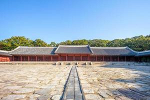 jongmyo, en konfuciansk helgedom i Seoul, Sydkorea foto