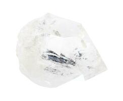 ett sten kristall färglös kvarts isolerat på vit foto