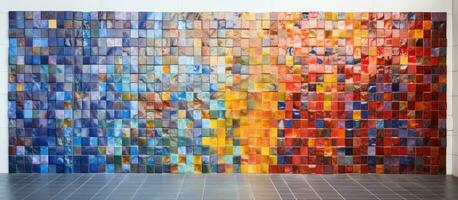 färgrik plattor Begagnade för dekorera väggar i en mosaik- mönster foto