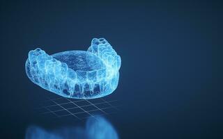 friska tänder, tänder behandling, 3d tolkning. foto