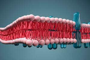 cell membran och biologi, biologisk begrepp, 3d tolkning. foto