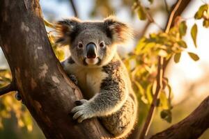 se av söt koala i natur foto