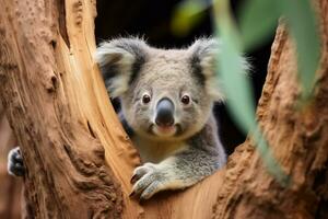 se av söt koala i natur foto