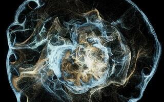 strömmande partiklar, Vinka mönster bakgrund, 3d tolkning. foto