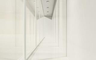 vit tömma korridor, 3d tolkning. foto