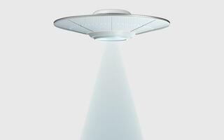vetenskap fiktion UFO rymdskepp, 3d tolkning. foto