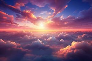 dramatisk clouds estetisk stil på skymning ai generativ foto