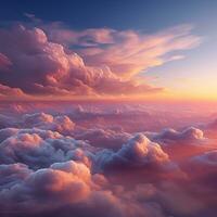 skön natur bakgrund av moln i de himmel med utomhus- begrepp ai generativ foto