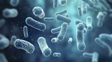 legionella pneumophila bakterie. medicinsk 3d illustration. ai genererad foto