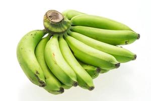 grön banan på vitt foto