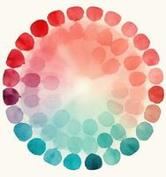 färgrik vattenfärg cirkel bakgrund foto