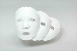 vit mask, hud vård begrepp, 3d tolkning foto