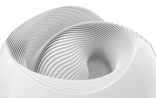 vit kurvor med abstrakt geometri, 3d tolkning. foto