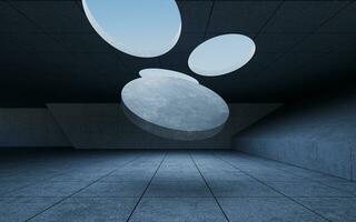 abstrakt betong byggnader med öppen bakgrund, 3d tolkning. foto