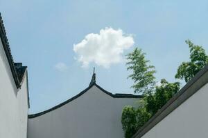 gammal väggar i suzhou, Kina, i en molnig dag. foto