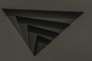 tom och virvel papper kort med triangel form, 3d tolkning. foto