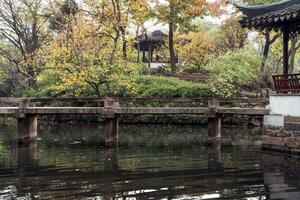 de höst i de parkera av suzhou trädgård i Kina foto