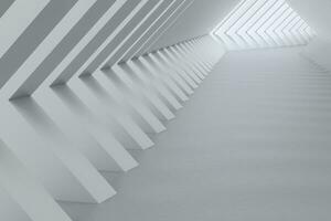 3d tolkning, vit interiör byggnad strukturera foto