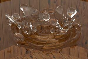 transparent Vinka flytande krusningar förbi vätska simulering, 3d tolkning foto