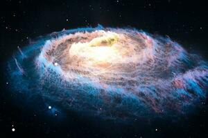 3d tolkning, de magnifik spiral nebulosa. de universum bakgrund. foto
