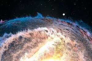 3d tolkning, de magnifik spiral nebulosa. de universum bakgrund. foto