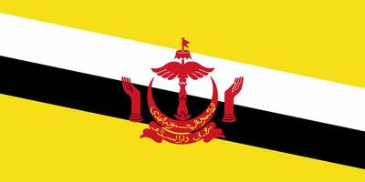 de officiell nuvarande flagga av brunei darussalam. stat flagga av brunei. illustration. foto