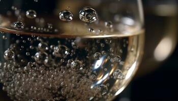 uppfriskande dryck i en glas, häller vin, lyx och elegans genererad förbi ai foto