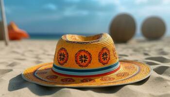 sommar semester resa till blå kustlinje, koppla av i tropisk cancun genererad förbi ai foto