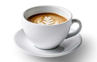upphöja din kaffe ritual - delikat vit cappuccino kopp för en eleganta smutta - generativ ai foto