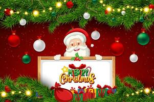glad jul lyckönskningar med jul träd och röd bakgrund foto