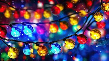 Semester magi - jul träd och ornament bakgrund - generativ ai foto