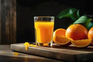 snygghet orange juice och färsk citrus- visa - generativ ai foto