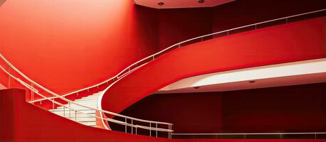 modern lyx byggnad s röd målad trappa ett abstrakt fragment av urban arkitektur och interiör design foto
