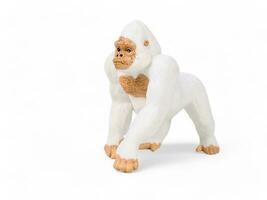 vit gorilla miniatyr- djur- isolerat på vit foto