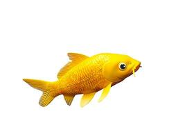 miniatyr- djur- guld färgad fisk isolerat på vit foto
