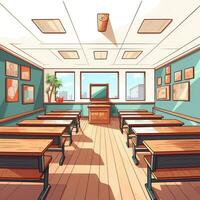 skola klassrum tecknad serie stil hög kvalitet ai bild genererad foto