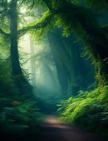 förtjusande skog skön hög kvalitet. generativ ai foto