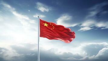 kinesisk nationell flagga, de nationell dag av de människors republik av Kina på oktober 31:a, årsdag av de kinesisk människor och de bra firande av de människors republik av kina.generativ ai foto
