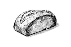 limpa av bröd. vektor hand dragen årgång gravyr stil vektor illustration. foto