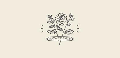 vektor logotyp för blomma affär, lyx skönhet salong, mode, hudvård, kosmetisk. foto